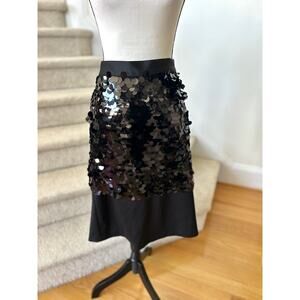 Eloquii Black Paillette Sequin Peplum Straight Skirt